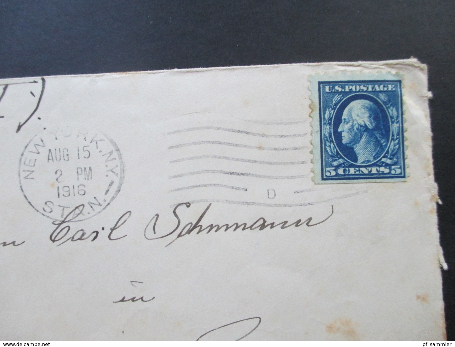 USA 1916 Brief Von New York Nach Weimar Schiffspost?? Oscar II Opened By Censor 4378 / Zensurbrief - Brieven En Documenten