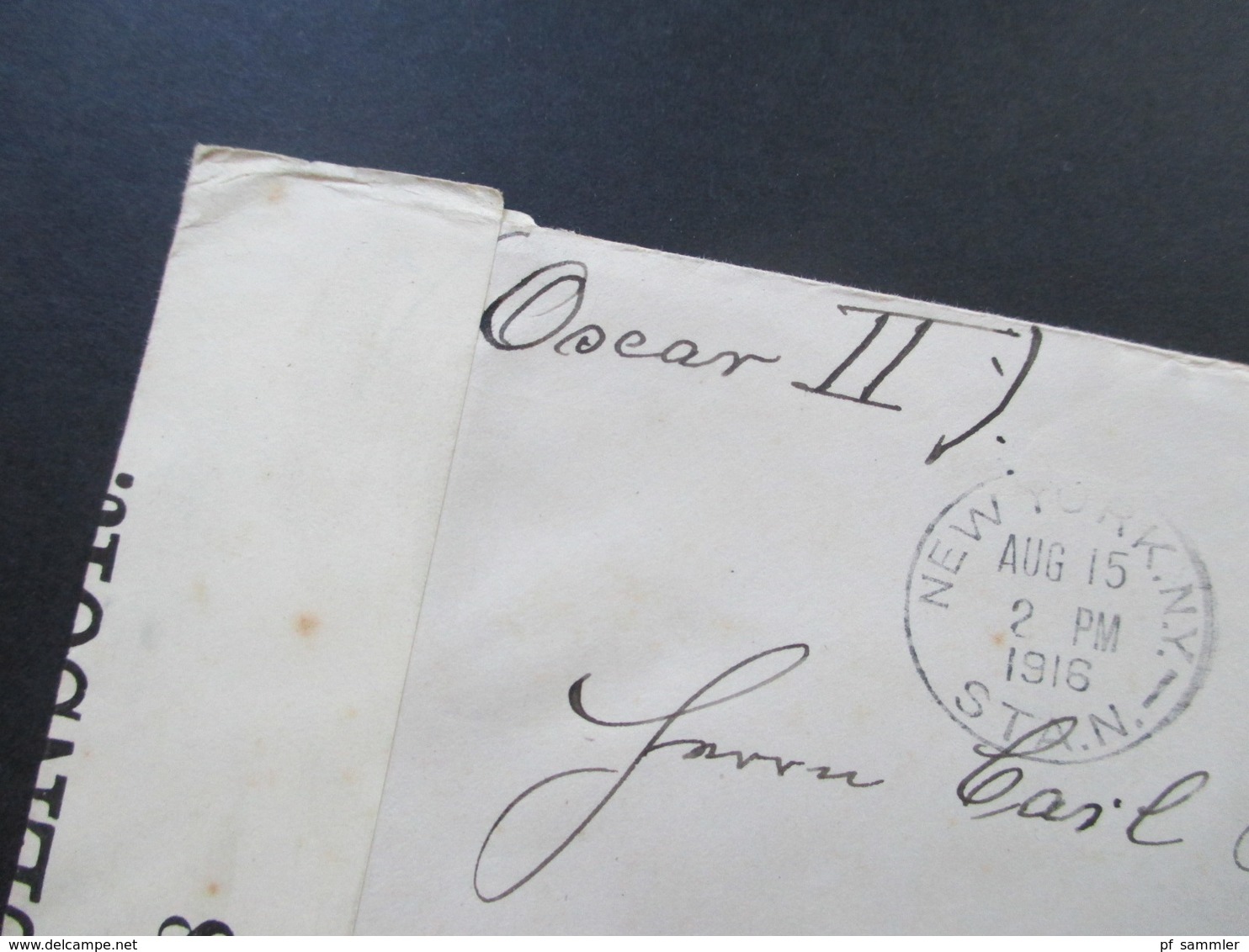 USA 1916 Brief Von New York Nach Weimar Schiffspost?? Oscar II Opened By Censor 4378 / Zensurbrief - Storia Postale