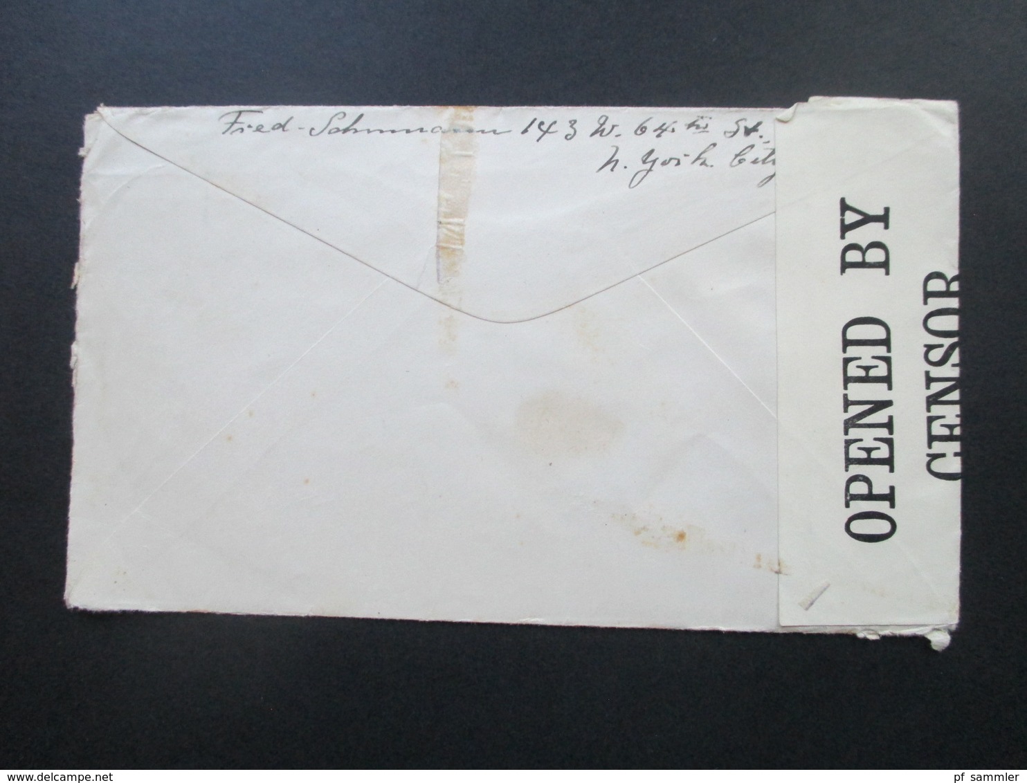 USA 1916 Brief Von New York Nach Weimar Schiffspost?? Oscar II Opened By Censor 4378 / Zensurbrief - Briefe U. Dokumente