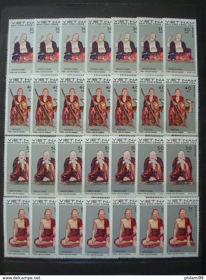 VIETNAM NORD 1971 STOCK 7 SETS Nr 719-726 2 SCANS SCULPTURE MNH** - Viêt-Nam