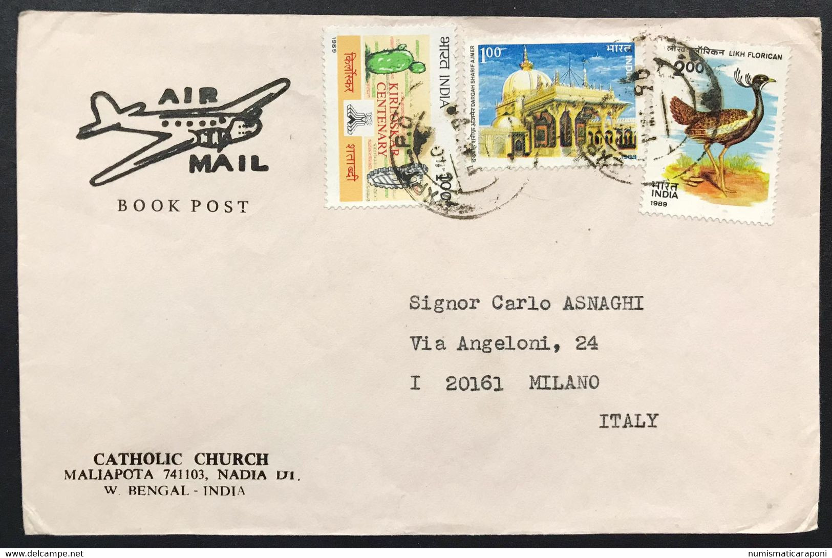 india lotto 21 esemplari posta aerea air mail con commemorativi anni 80-90 su busta cod.bu.011