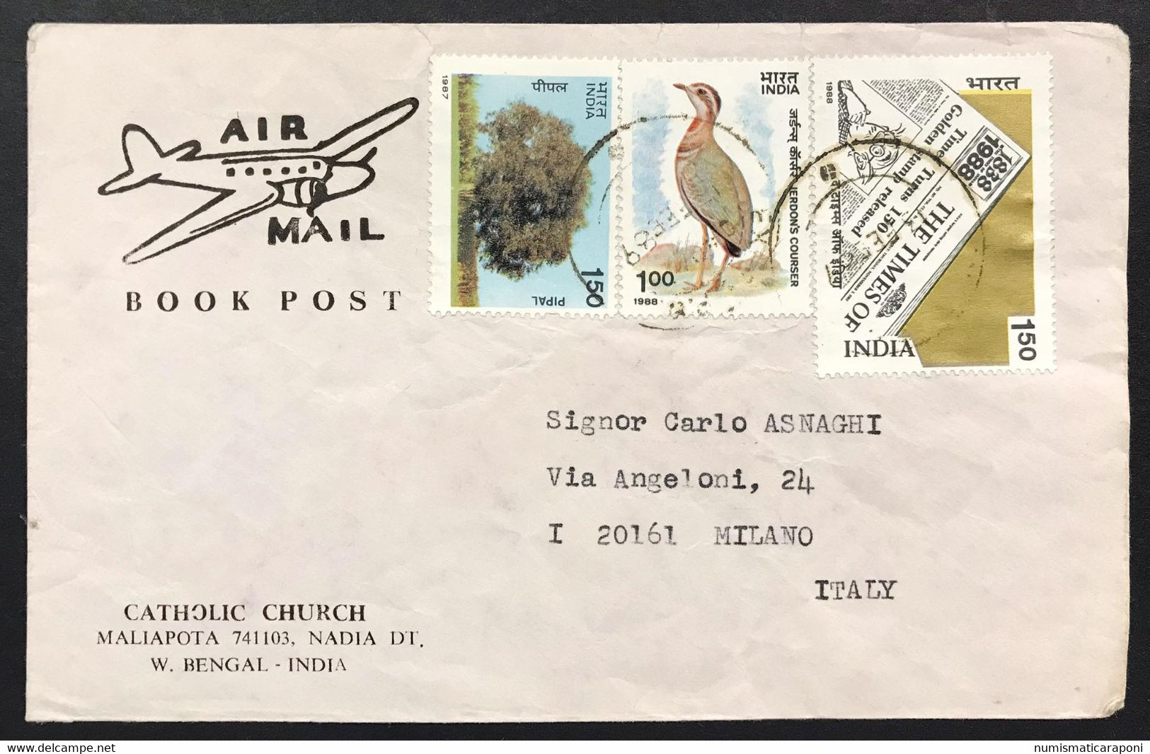 india lotto 21 esemplari posta aerea air mail con commemorativi anni 80-90 su busta cod.bu.011