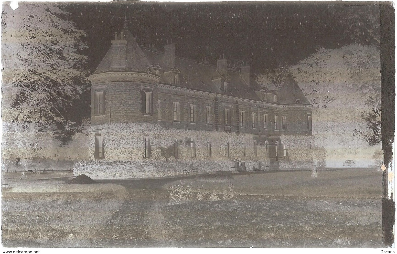 Dépt 80 - FRIVILLE-ESCARBOTIN - PLAQUE De VERRE (négatif Photo Noir & Blanc, Cliché R. Lelong) - Château De Belloy / Mer - Friville Escarbotin