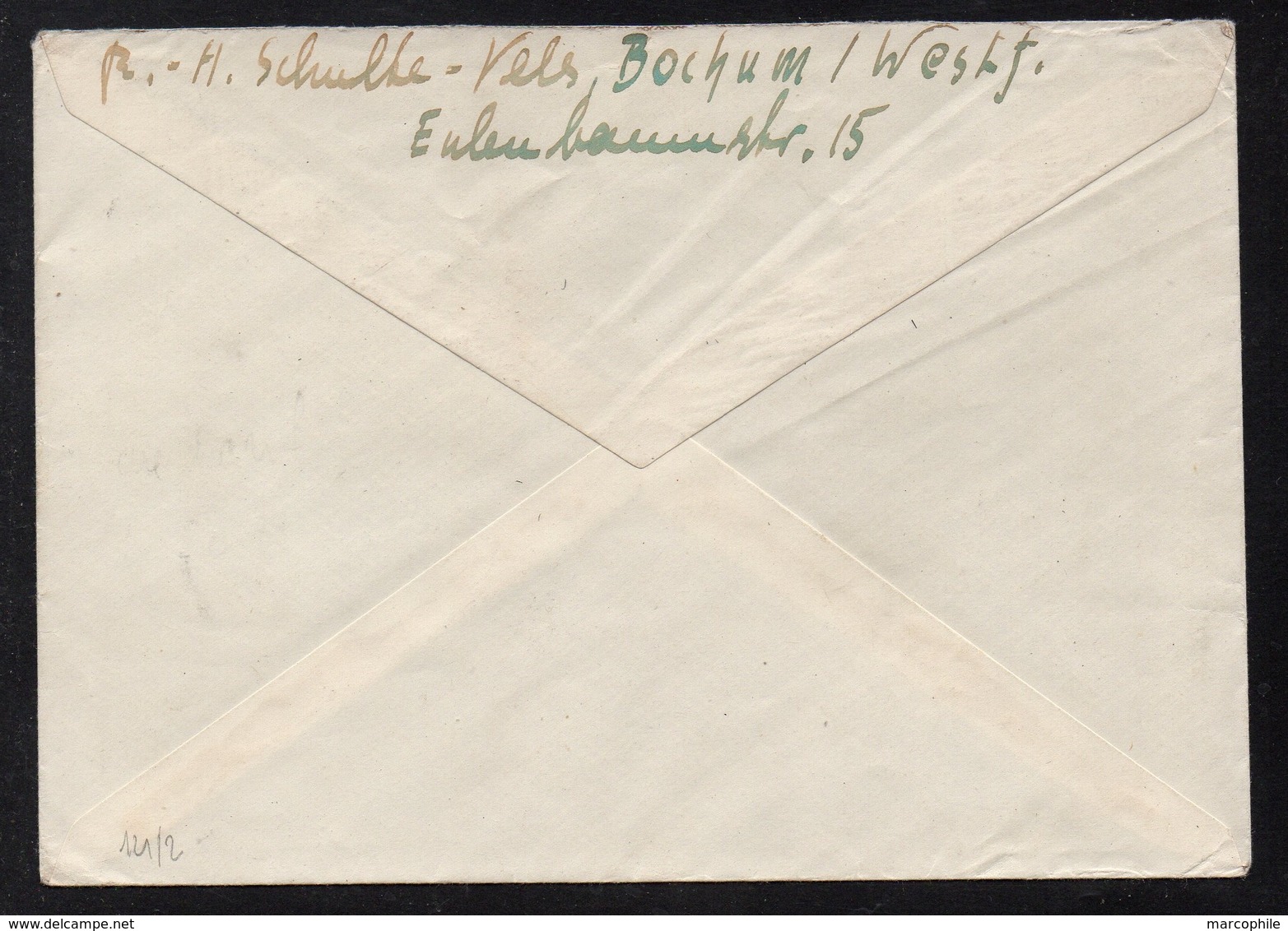 RFA - BOCHUM / 31.7.1950 Mi- # 121/122 YT # 7/8 SUR LETTRE AU TARIF POUR LA FRANCE / COTE 180.00 € (ref 5701) - Lettres & Documents