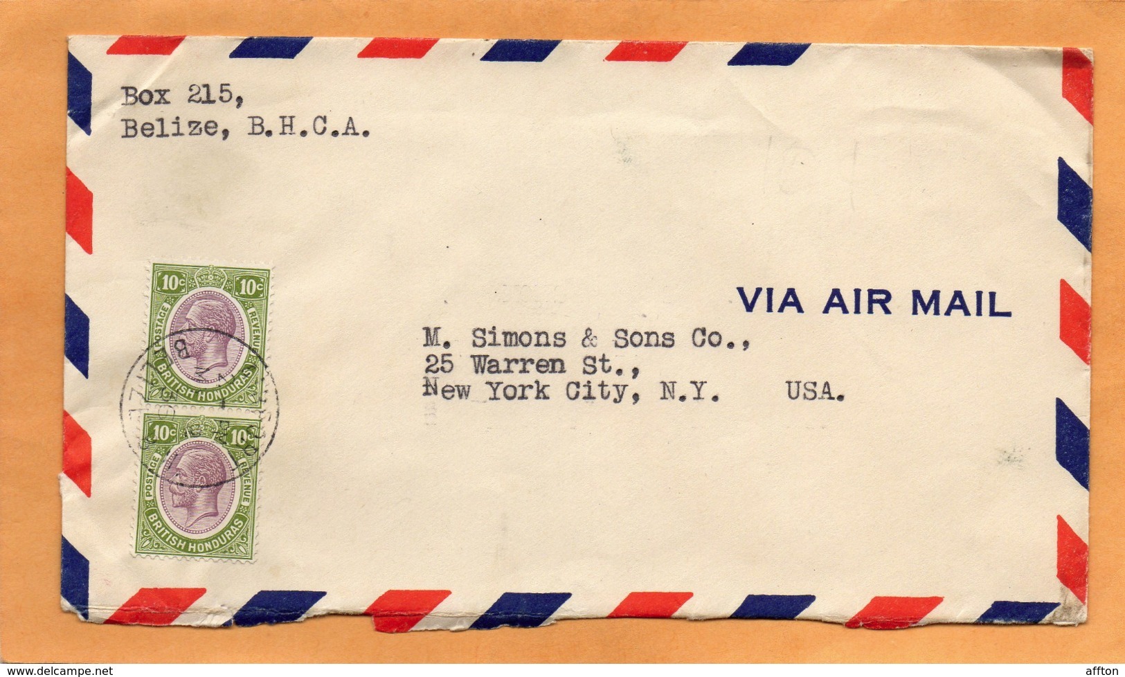 Belize British Honduras 1936 Cover Mailed - Honduras Britannico (...-1970)