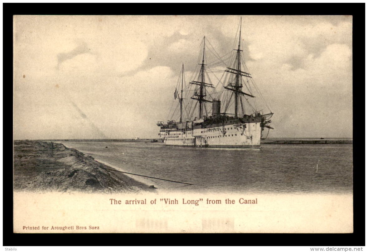 BATEAUX DE GUERRE - "VINH LONG", TRANSPORT HOPITAL DANS LE CANAL DE SUEZ - Guerra