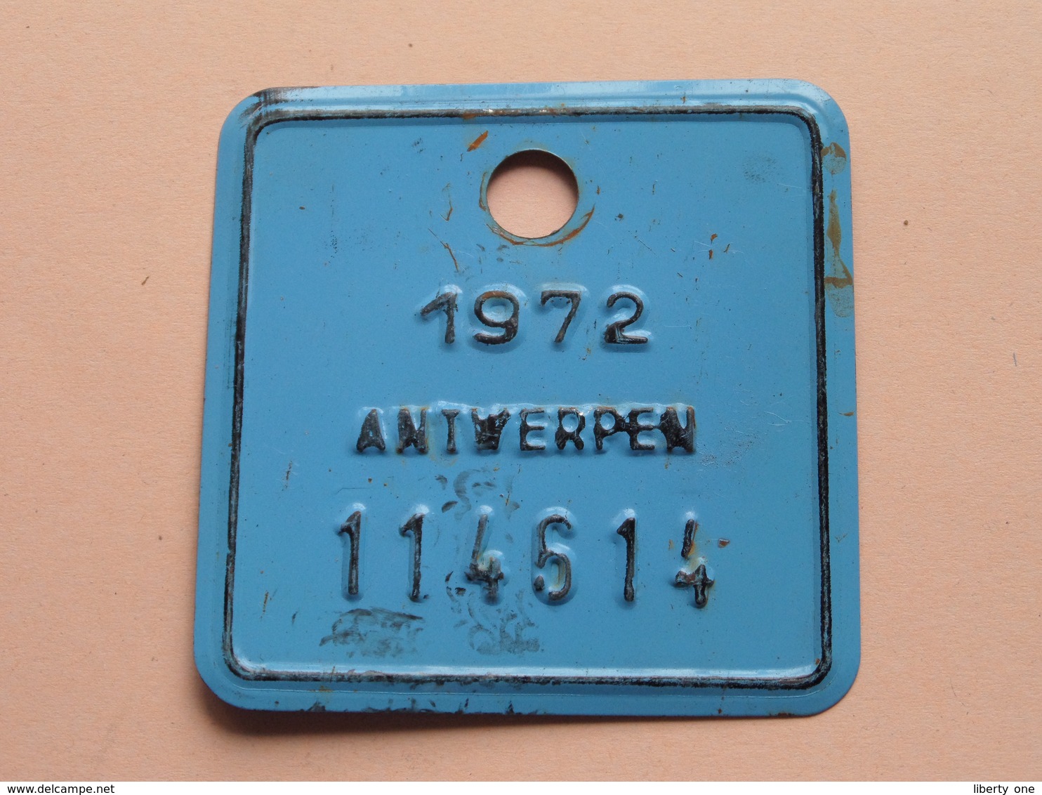 FIETSPLAAT / PLAQUE Vélo ( Antwerpen Nr. 114614 ) Anno 1972 ( België ) ! - Plaques D'immatriculation