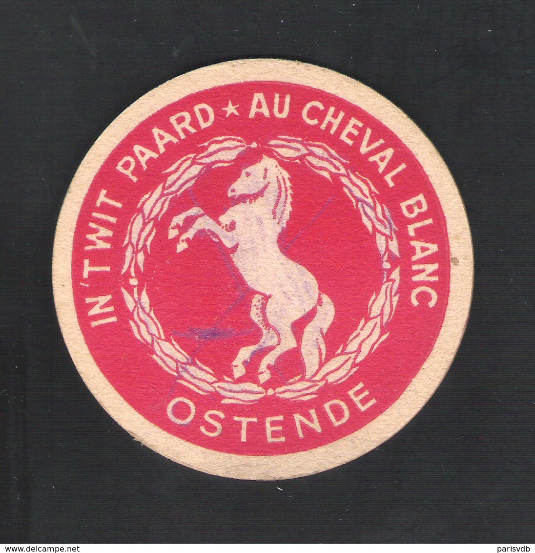 Bierviltje - Sous-bock - Bierdeckel -  IN 'T WIT PAARD - AU CHEVAL BLANC - OSTENDE   (B 892) - Sous-bocks