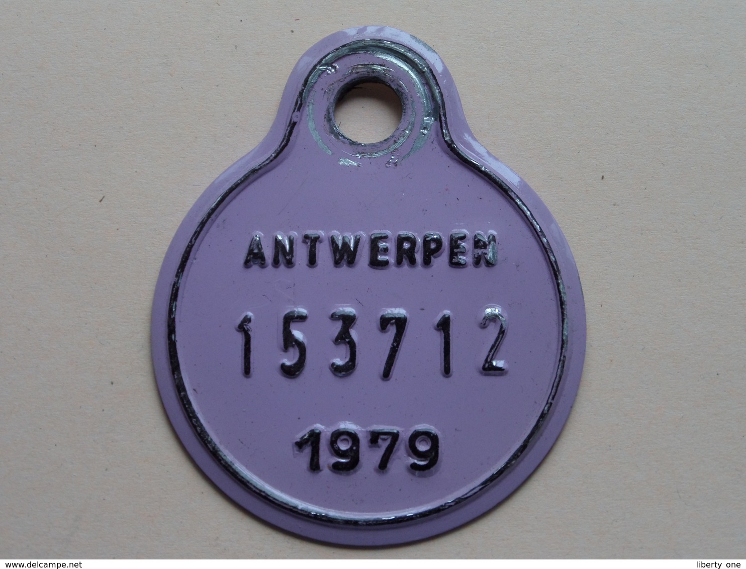 FIETSPLAAT / PLAQUE Vélo ( Antwerpen Nr. 153712 ) Anno 1979 ( België ) ! - Kennzeichen & Nummernschilder