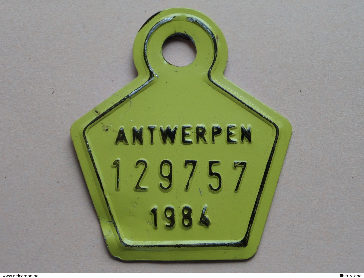 FIETSPLAAT / PLAQUE Vélo ( Antwerpen Nr. 129757 ) Anno 1984 ( België ) ! - Targhe Di Immatricolazione