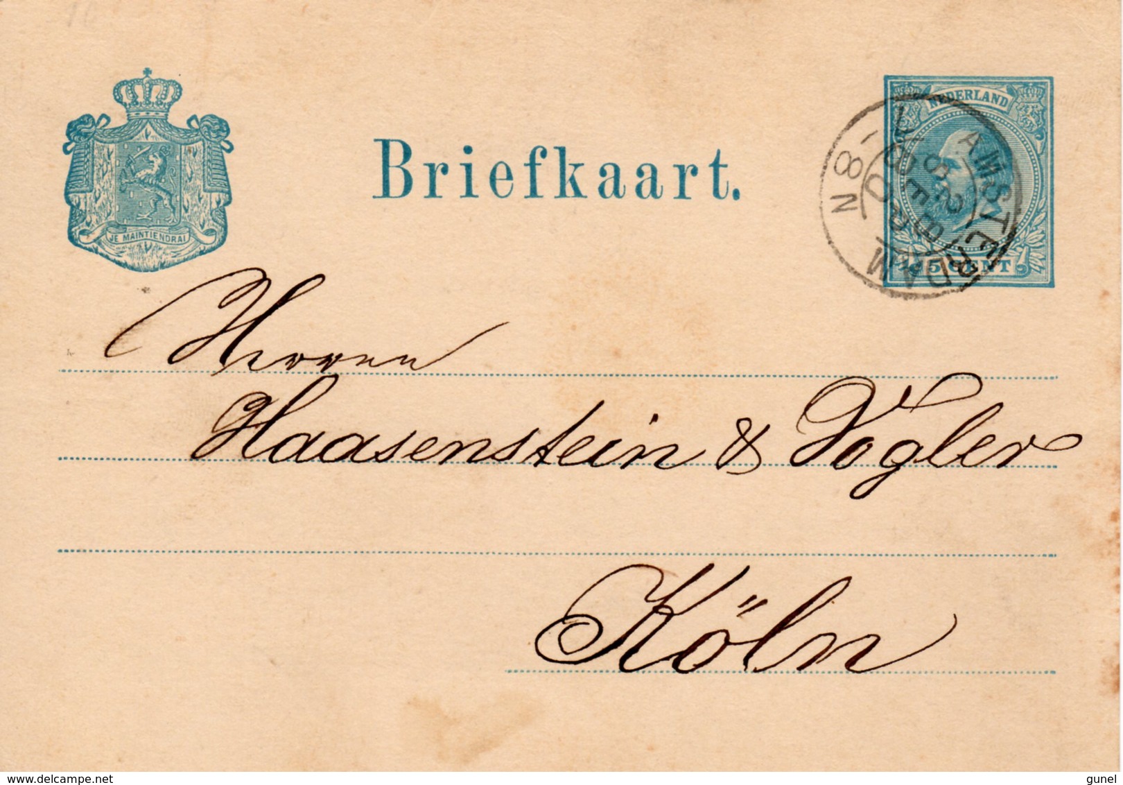 Bk G16  Amsterdam - Köln - Postal Stationery