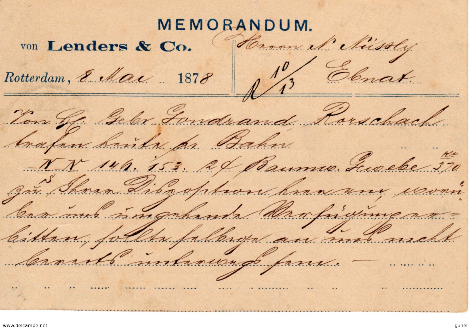 Bk G16 Met Firmalogo Lenders & Co. Rotterdam - Ebnat - Postal Stationery