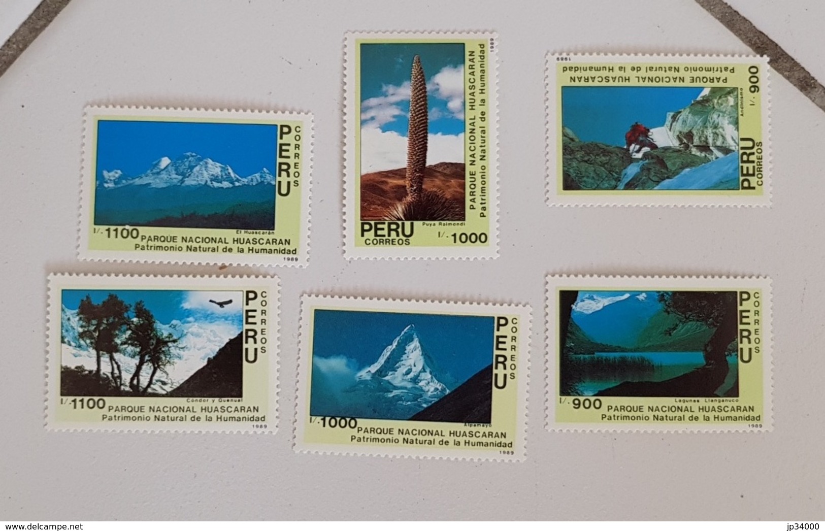 PEROU Montagne. Mountains & Mountain Climbing, Yvert 916/22 ** MNH. Le Parc National Huascaran 1990 - Pérou