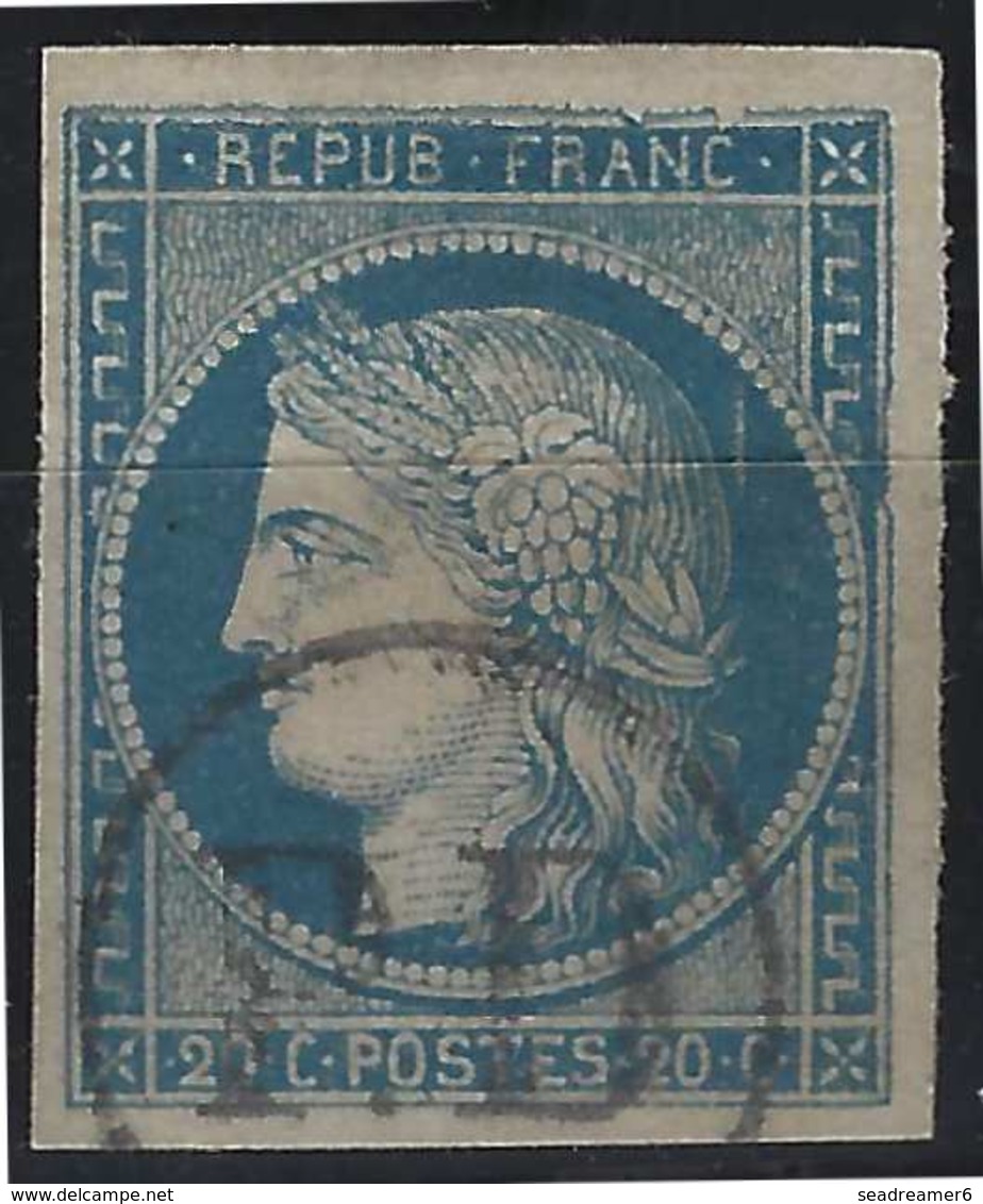 France Colonies N°12 Oblitéré Du Cachet à Main PD (Réunion), Variétés De Cassures ...R...signé BRUN - Ceres