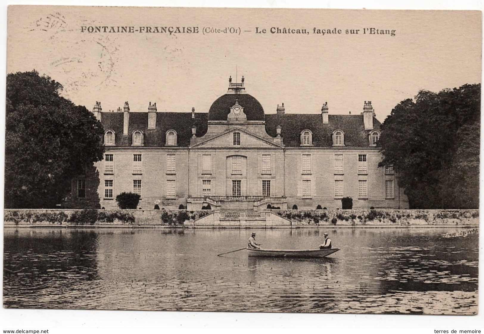 Fontaine Française : Façade Du Château Sur L'étang (Louys Et Bauer, Dijon) - Altri & Non Classificati