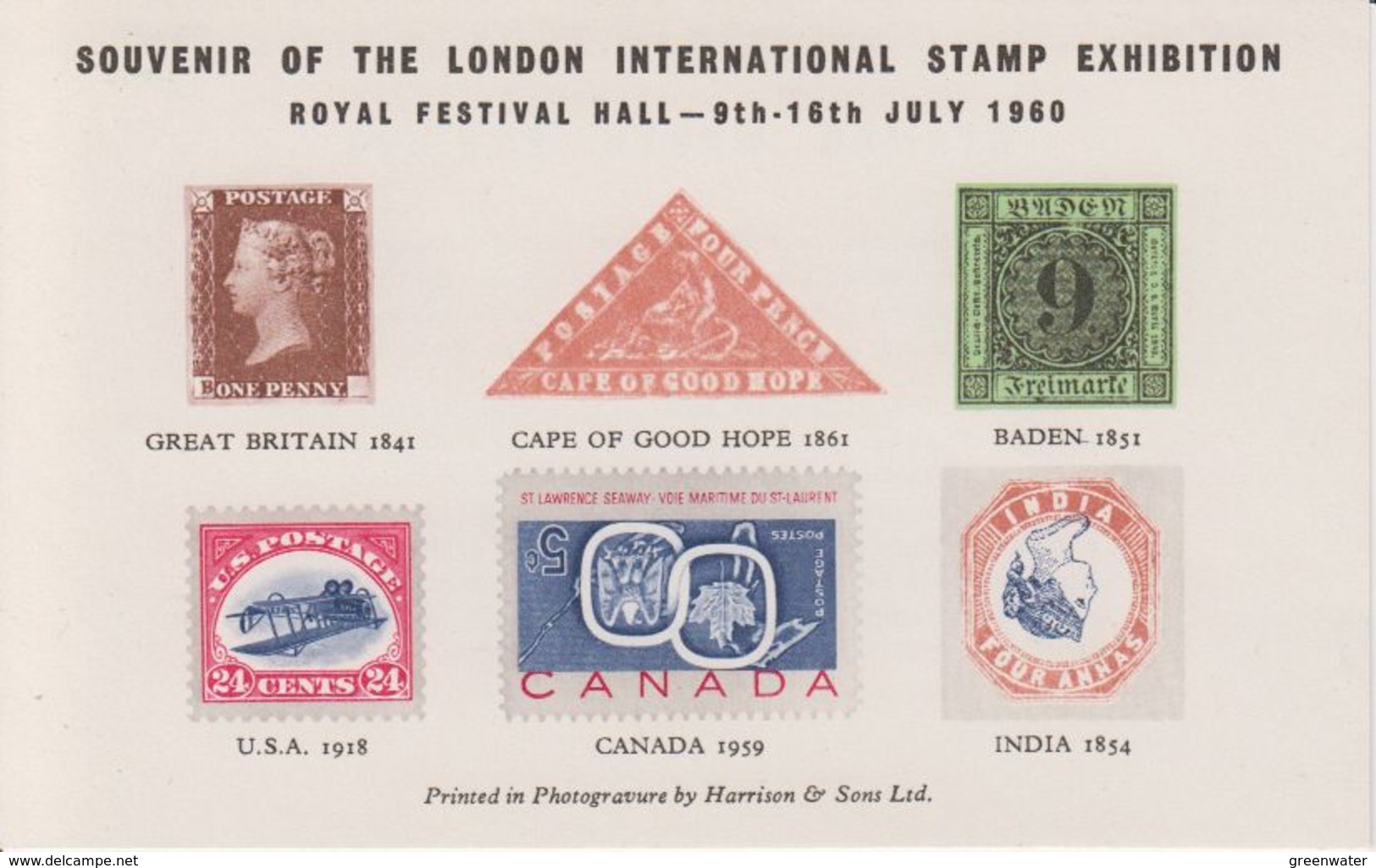 Great Britain 1960 London Stamp Exhibition Souvenir Sheet ** Mnh (40191) - Probe- Und Nachdrucke