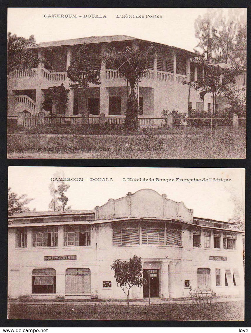 DOUALA (Cameroun) Bon Lot De 3 Cartes Neuves: L'hôtel Des Postes, La Gare, L'Hôtel De La Banque Française D'Afrique - Kameroen