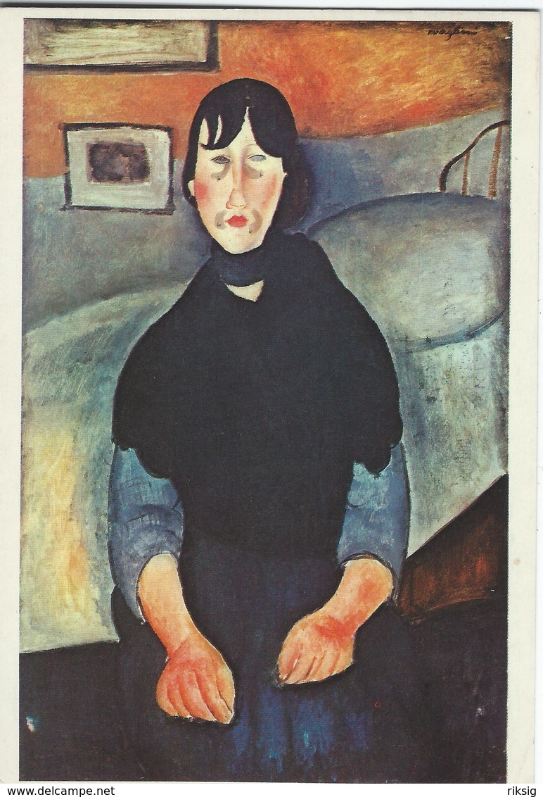 Modigliani  - Painting. Woman Of The People.  Used In Denmark 1987  # 07903 - Paintings