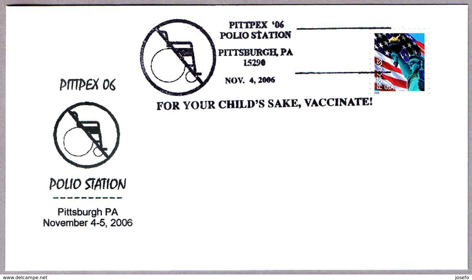 FOR YOUR CHILD'S SAKE, VACCINATE! - POLIO STATION - Vacuna. Pittsburgh PA 2006 - Medicina