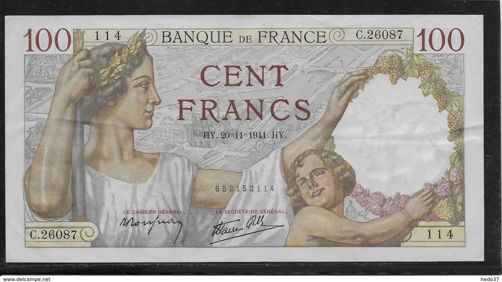 France - 100 Francs Sully - 20-11-1941 - Fayette N°26-61 - SUP - 100 F 1939-1942 ''Sully''