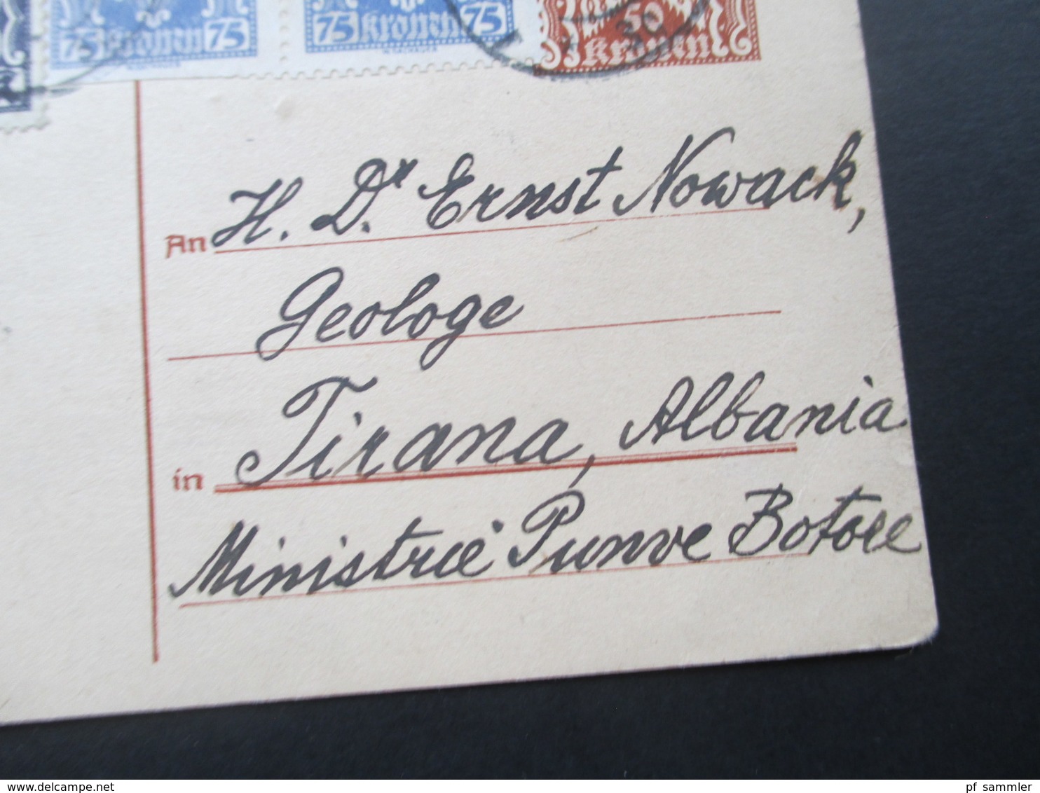 Österreich 1923 Ganzsache Mit Zusatzfrankaturen Z.B Nr. 404 Freimarke Frauenkopf MiF Mit Mit Nr. 376 Nach Albanien!! - Lettres & Documents