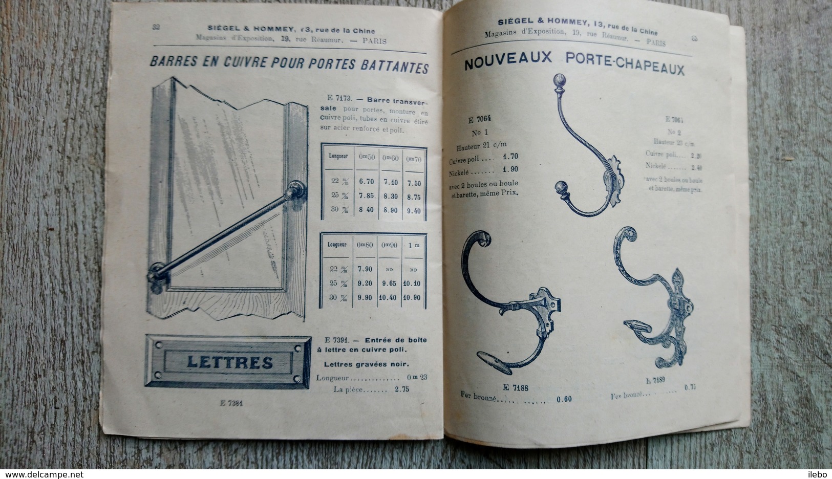 Catalogue Siegel Et Hommey Paris Vitrines étalages Accessoires Illustré - Do-it-yourself / Technical