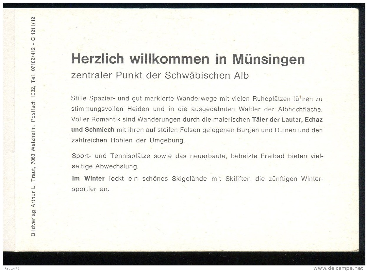 CPM Double Publicitaire Allemagne MÜNSINGEN Gasthof Herrmann ( 4 Scan ) - Münsingen