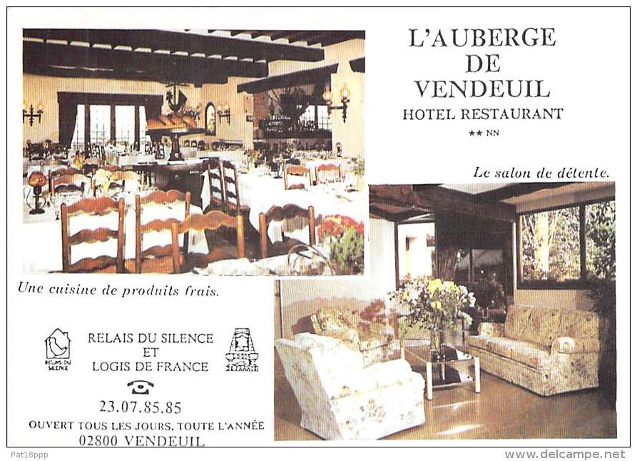 02 - VENDEUIL : L'AUBERGE De VENDEUIL Hotel Restaurant ( Logis De France ) CPSM CPM GF - Aisne - Otros & Sin Clasificación