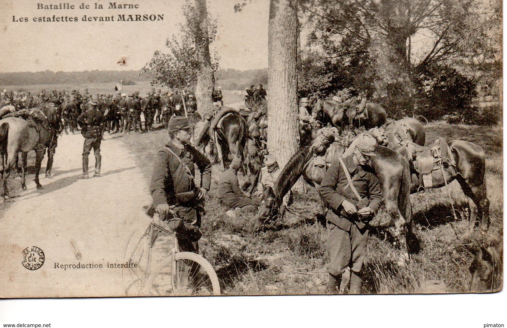 CAMPAGNE 1914 - Bataille De La Marne - Les Estafette Devant MARSON - War 1914-18