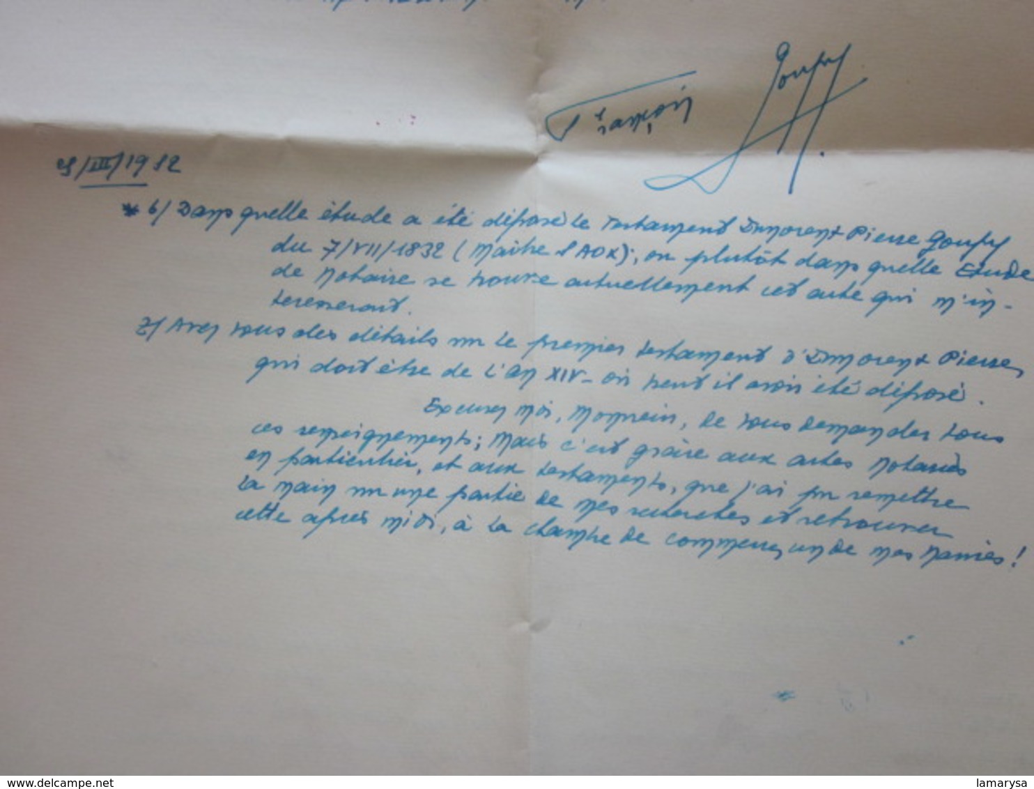 LETTRE FILIGRANE ENTÊTE MANUSCRITE A BORD C/C VILLE D'ORAN-1952-BATEAU FRENCH LINE MESSAGERIE MARITIME ALGÉRIE FRANÇAISE