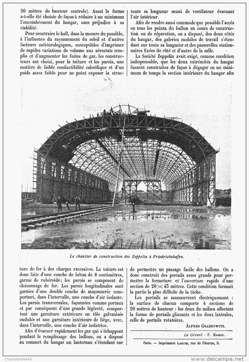 CHANTIER DE CONSTRUCTION Des ZEPPELIN à  FRIEDRICHSHAFEN  1909 - Autres & Non Classés