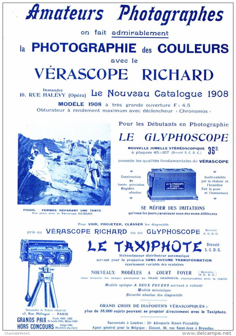 PUB " VERASCOPE RICHARD " FIGUIG  FEMMES REPARANT UNE TENTE  1908 - Other & Unclassified