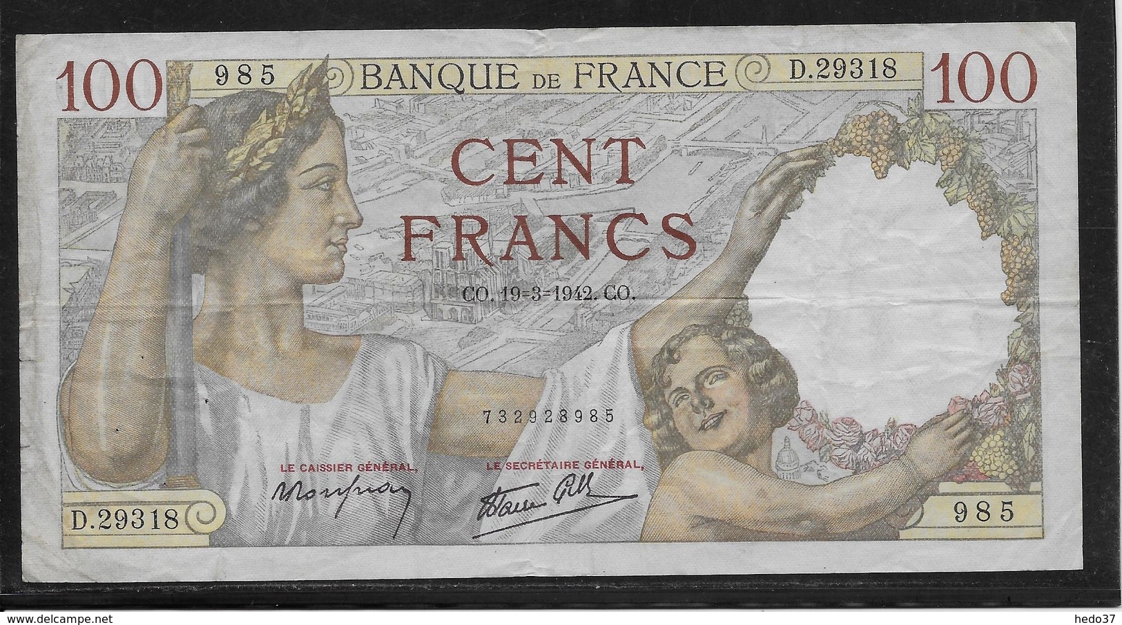 France - 100 Francs Sully - 19-3-1942 - Fayette N°26-68 - TB - 100 F 1939-1942 ''Sully''