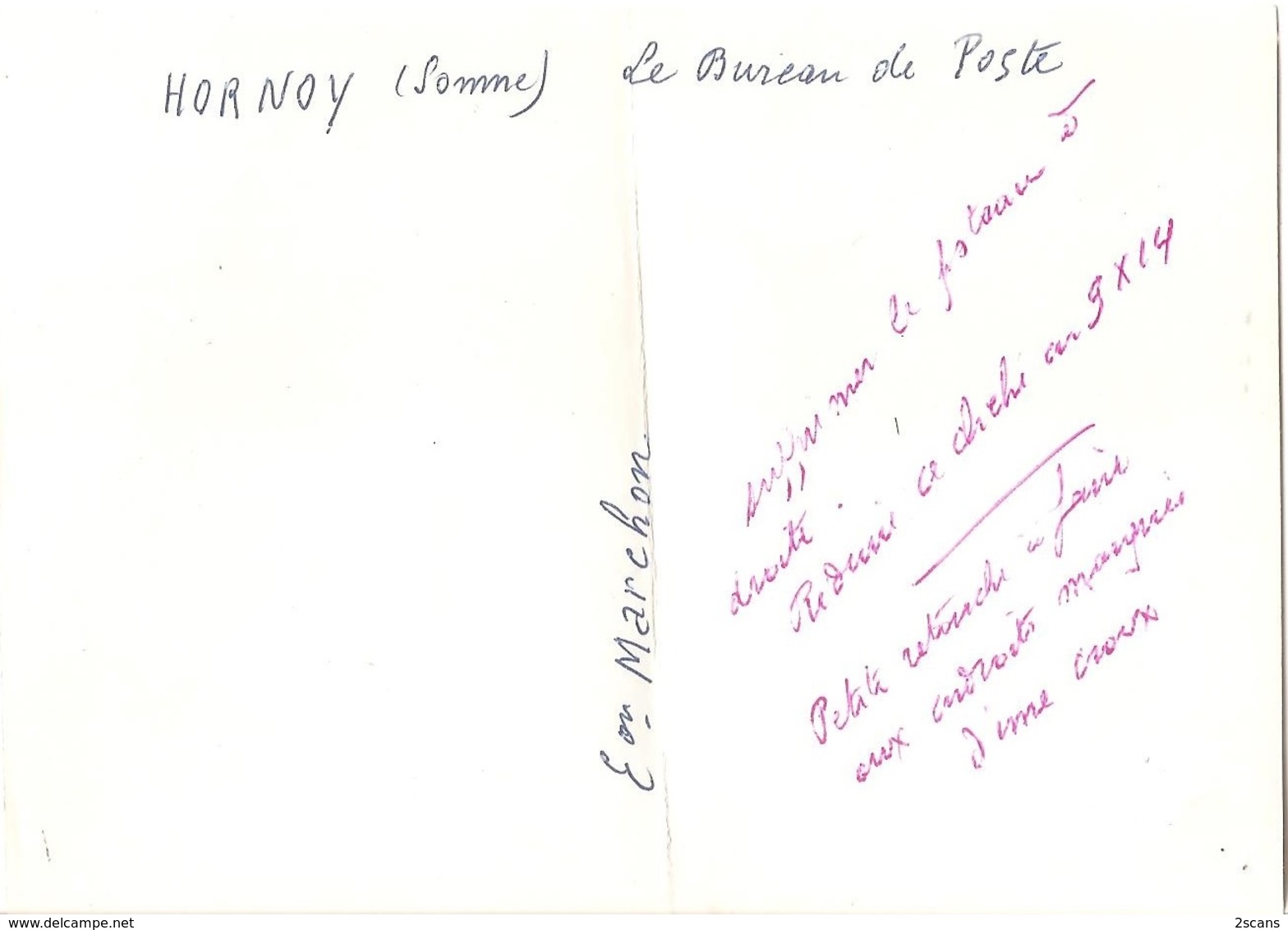 Dépt 80 - HORNOY-LE-BOURG - ÉPREUVE De CARTE POSTALE (photo R. LELONG) + 3 PLAQUES De VERRE - La Poste - Édition Marchon - Hornoy Le Bourg
