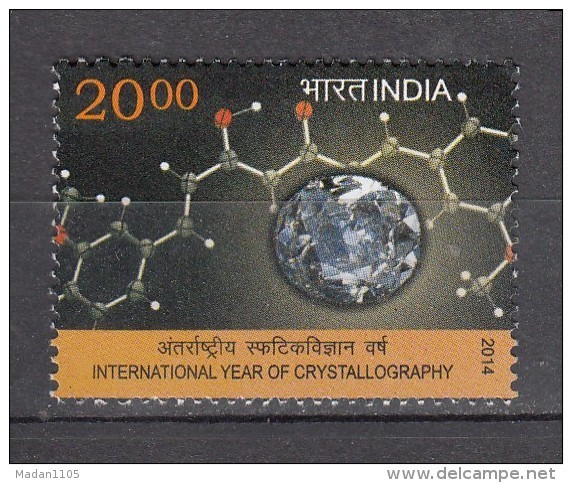 INDIA, 2014 MNH,, International Year Of Crystallography, Diamond, Jewels, Jewellery, MNH, (**) - Nuevos
