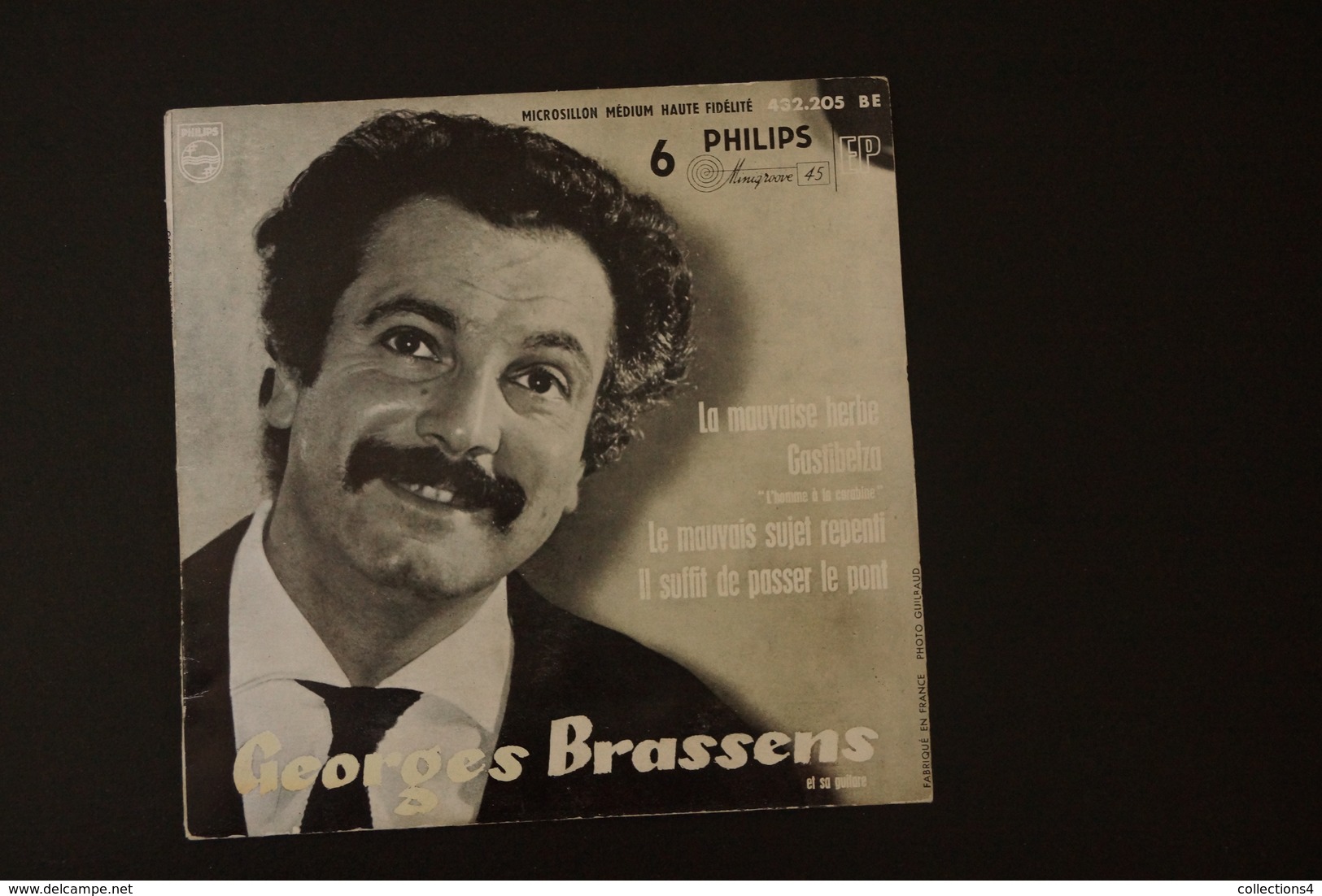 GEORGES BRASSENS LA MAUVAISE HERBE TRES RARE EP DE 1957 VARIANTE  POCHETTE NOIR ET BLANC ET NON SAUMON.VICTOR HUGO - 45 T - Maxi-Single