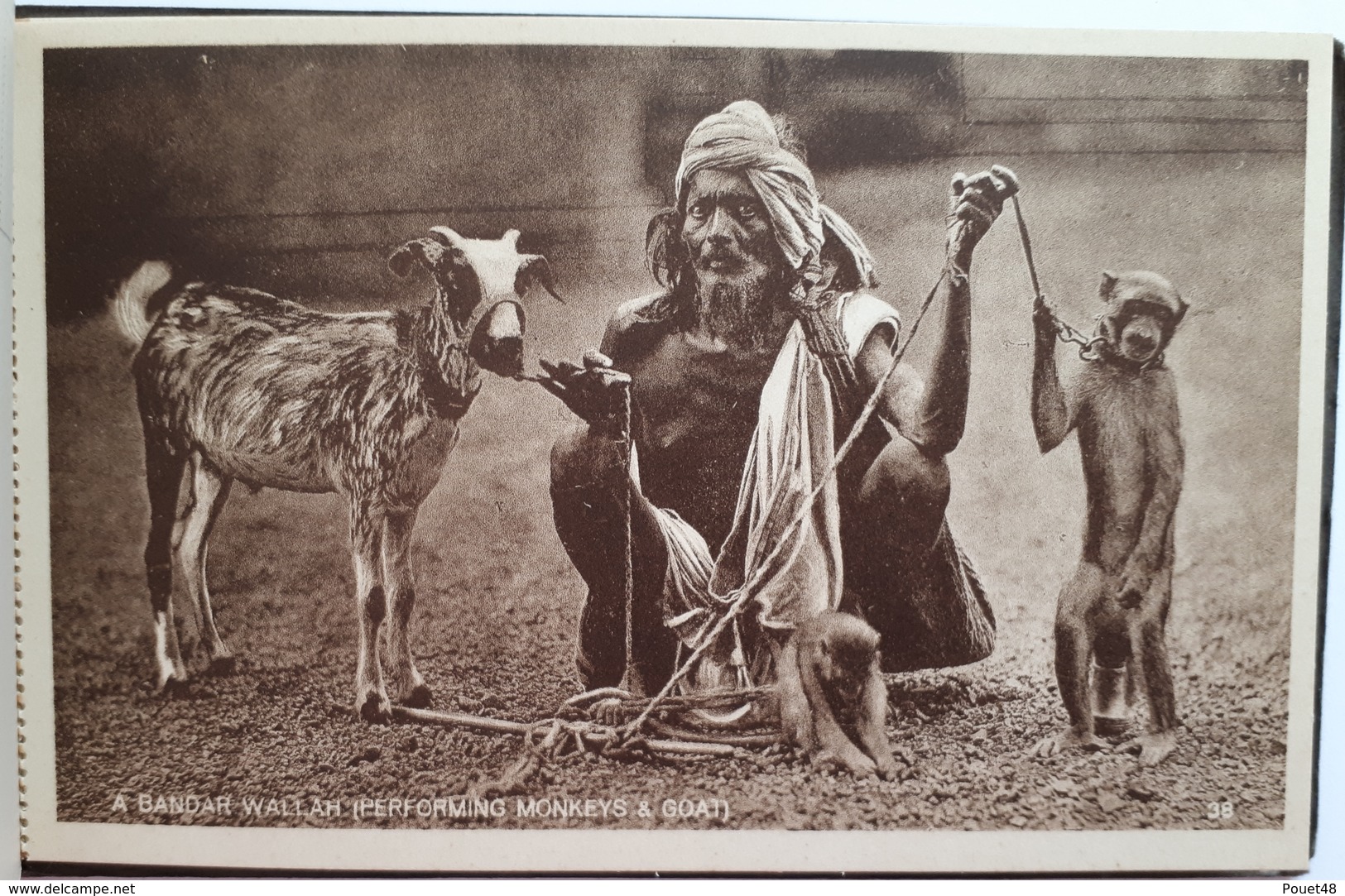INDE - CALCUTTA - Rare carnet de 8 cartes: Montreur d'ours: dresseur de serpents et de singes:  Barbier