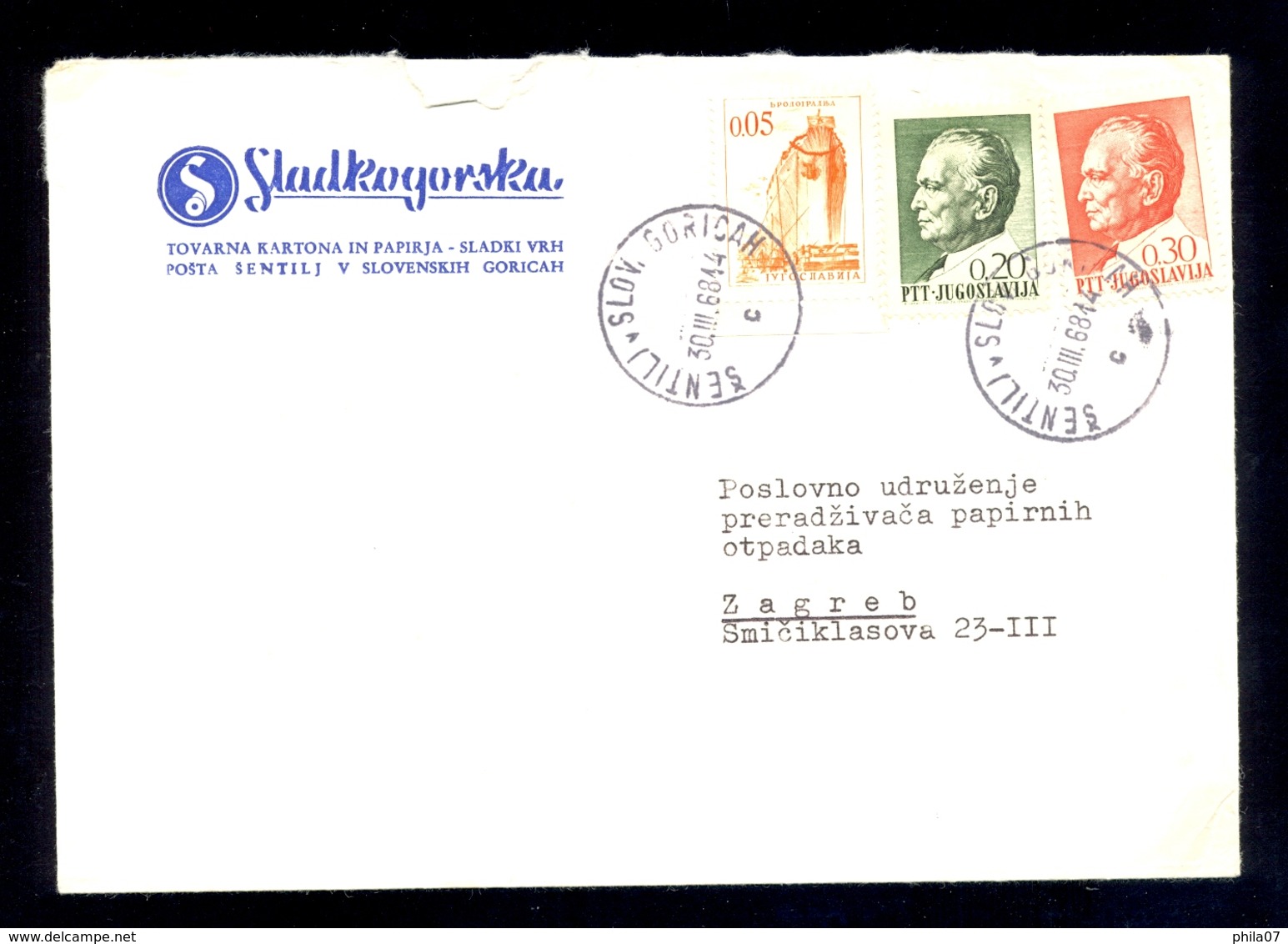 Slovenia, Yugoslavia - 4 letters sent from various Slovenia firms, with headers on the envelops.