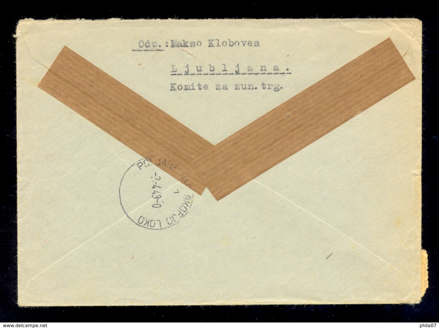 Slovenia, Yugoslavia - Registered Sent Letter From Ljubljana To Skofja Loka. Rare Franking. TBC - Slovénie