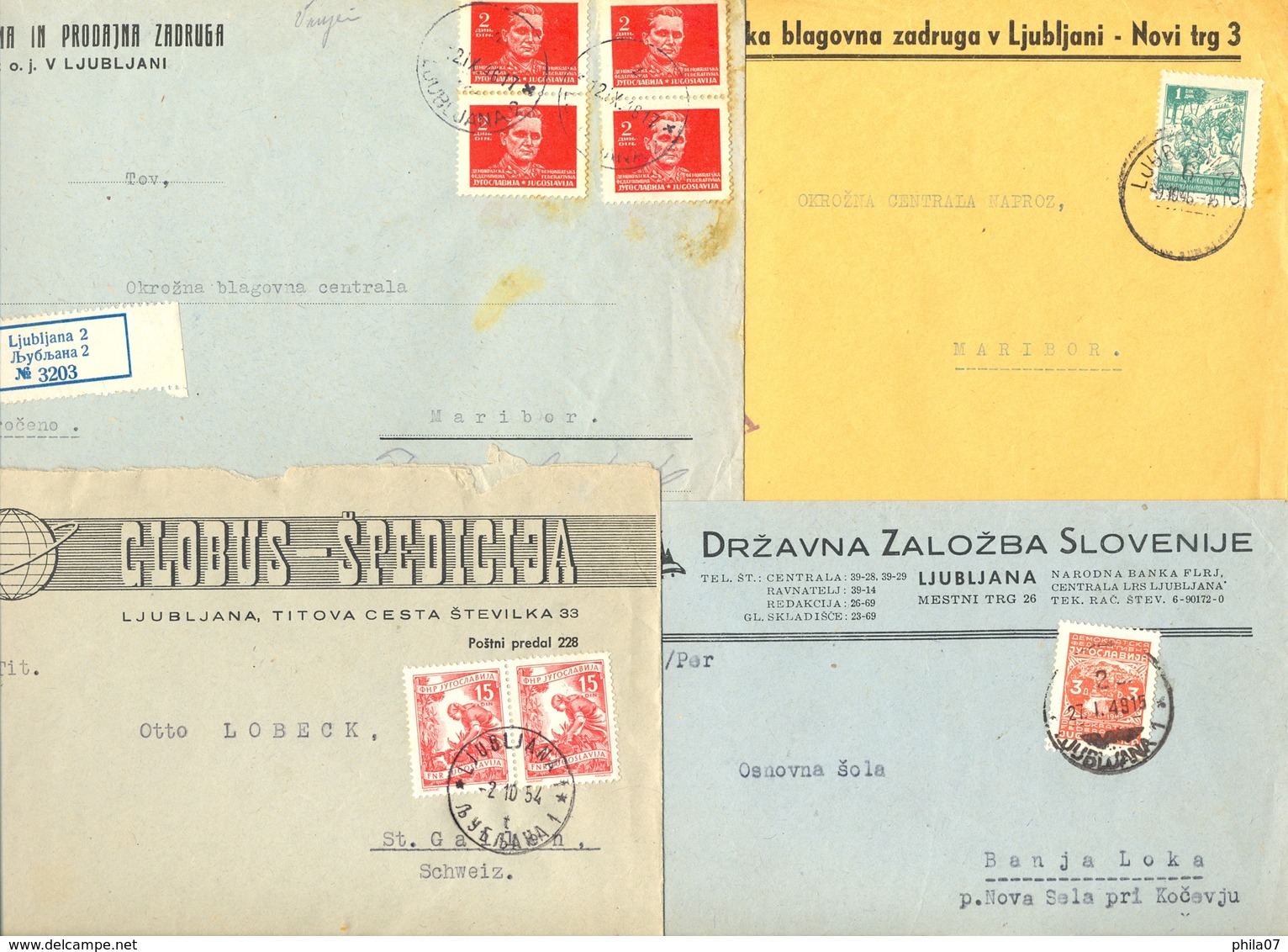 Slovenia, Yugoslavia - 4 Envelopes With The Various Headers Of Firms From Ljubljana. - Slovénie