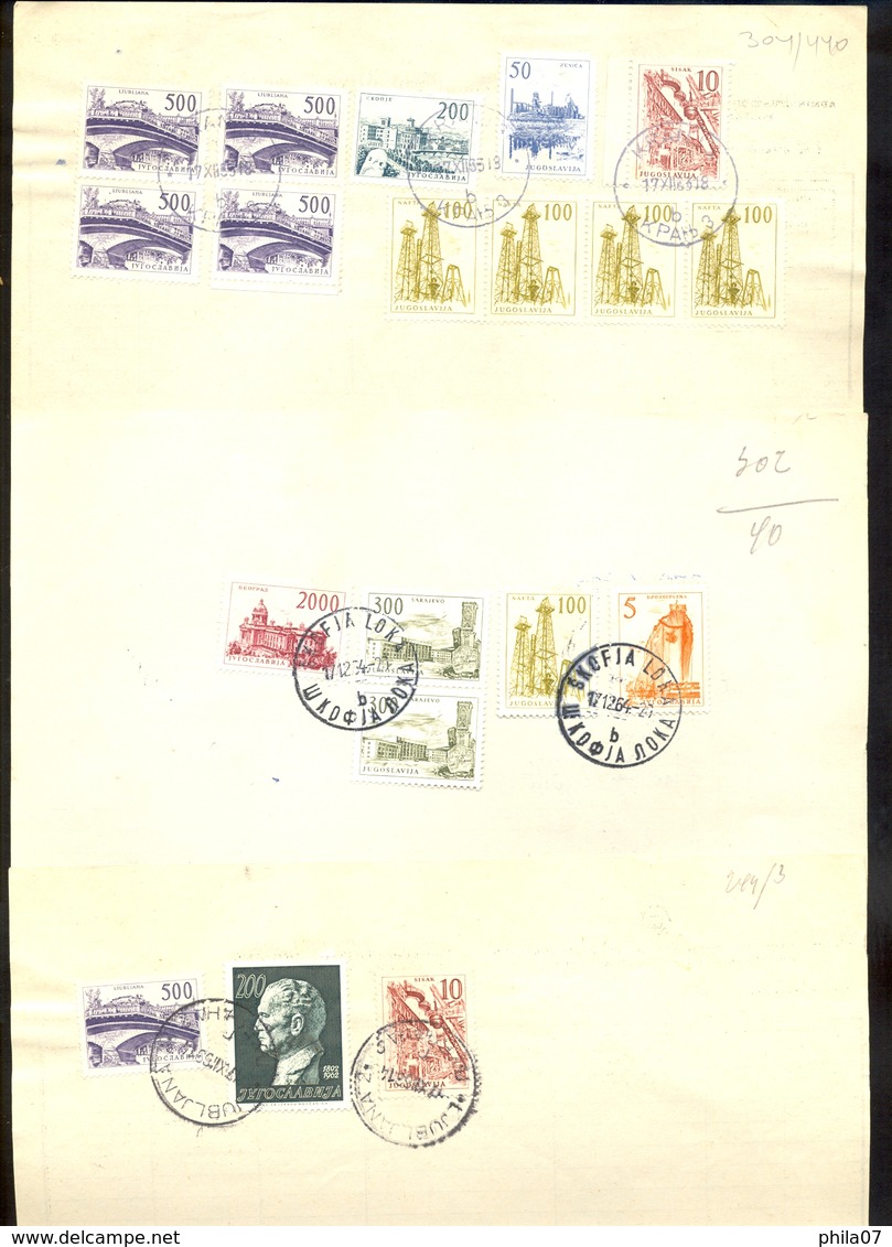 Slovenia, Yugoslavia - Parcel Cards Received To The Postal Office Kranj, Skofja Loka And Ljubljana. High And Rare Franki - Slovénie