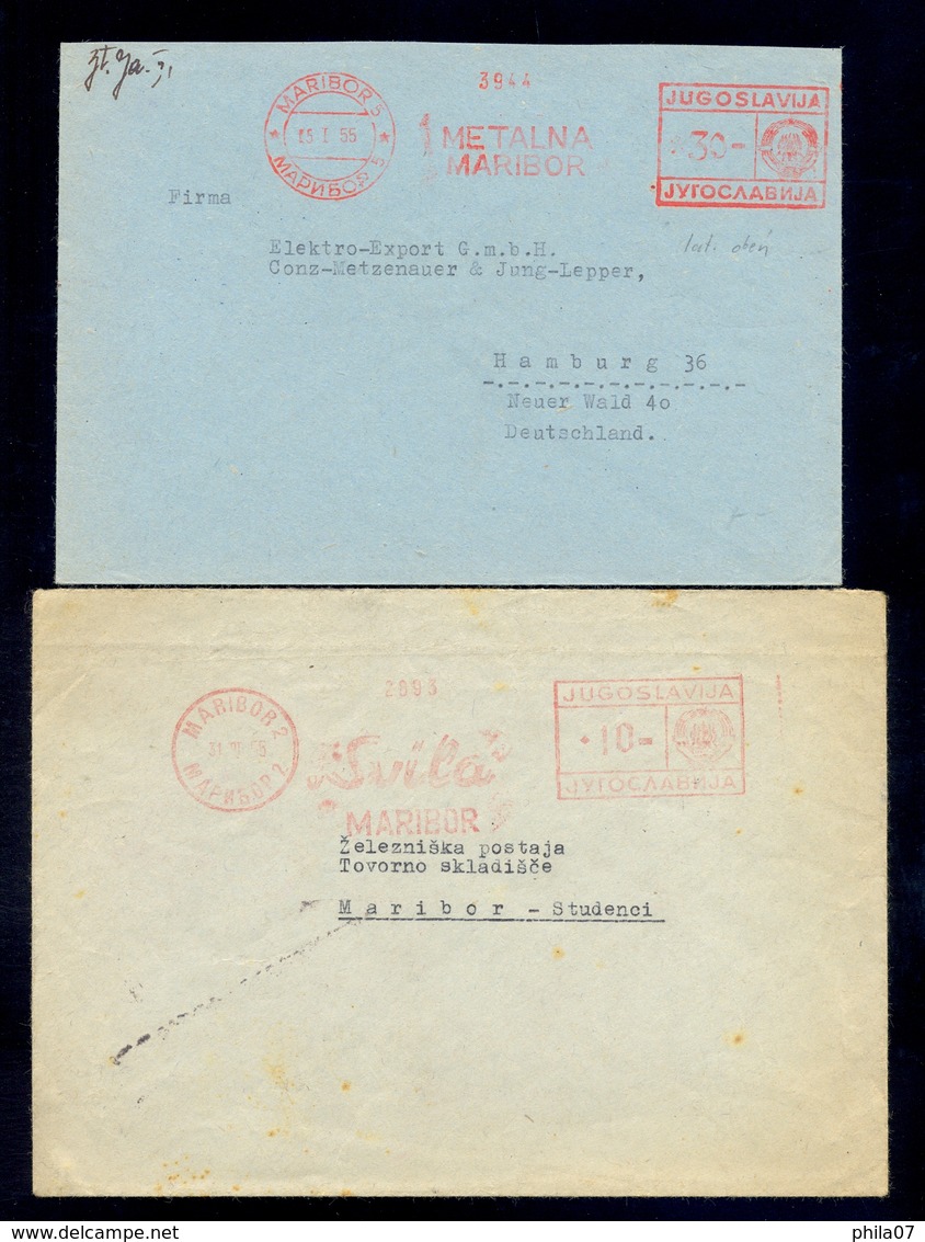 Slovenia, Yugoslavia - 5 Envelopes All With Machine Cancels Of Various Firms From Maribor And Ljubljana. - Slovenia