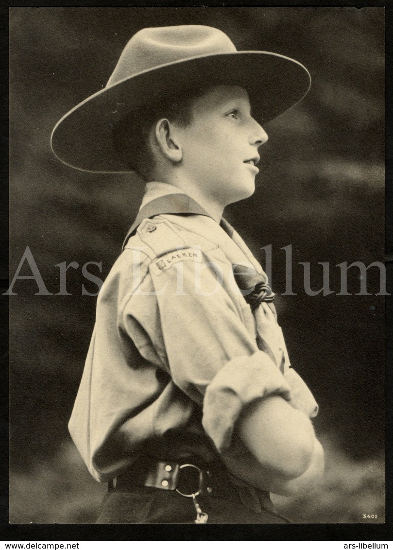 Large Card / Photo Document / ROYALTY / Belgique / België / Prince Baudouin / Prins Boudewijn / Padvinders - Movimiento Scout