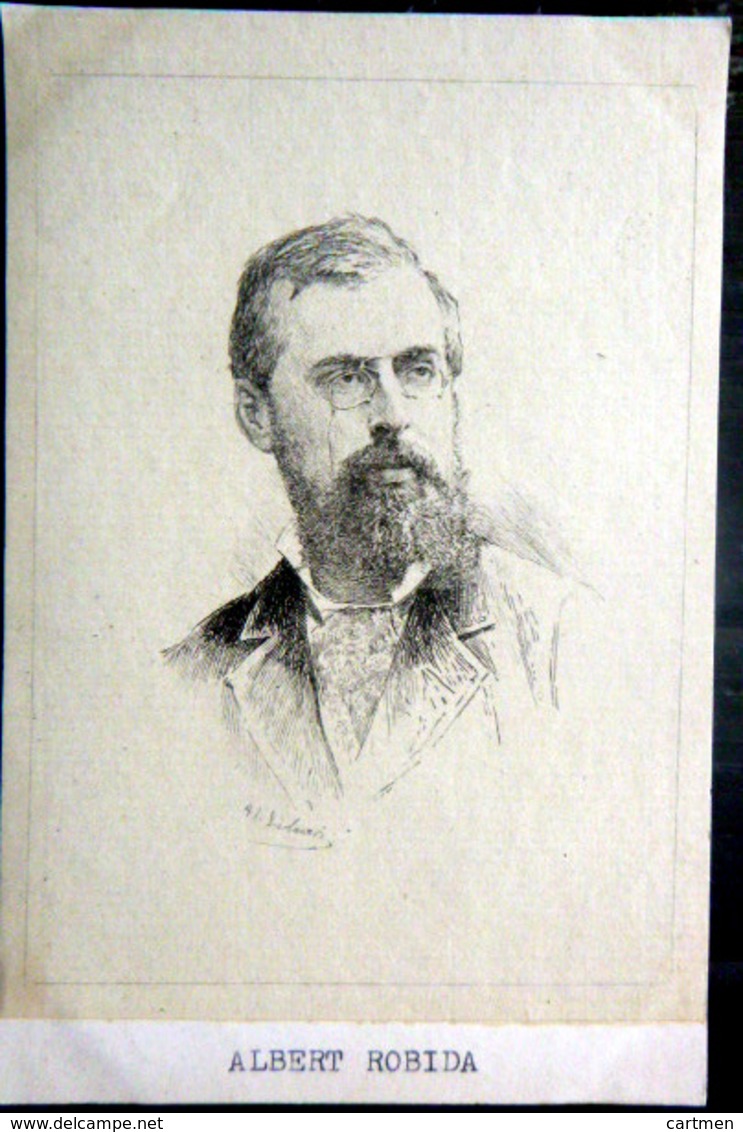 PEINTURE CARICATURE ILLUSTRATEUR  ALBERT ROBIDA   PORTRAIT DE L'ARTISTE GRAVURE - Artistes