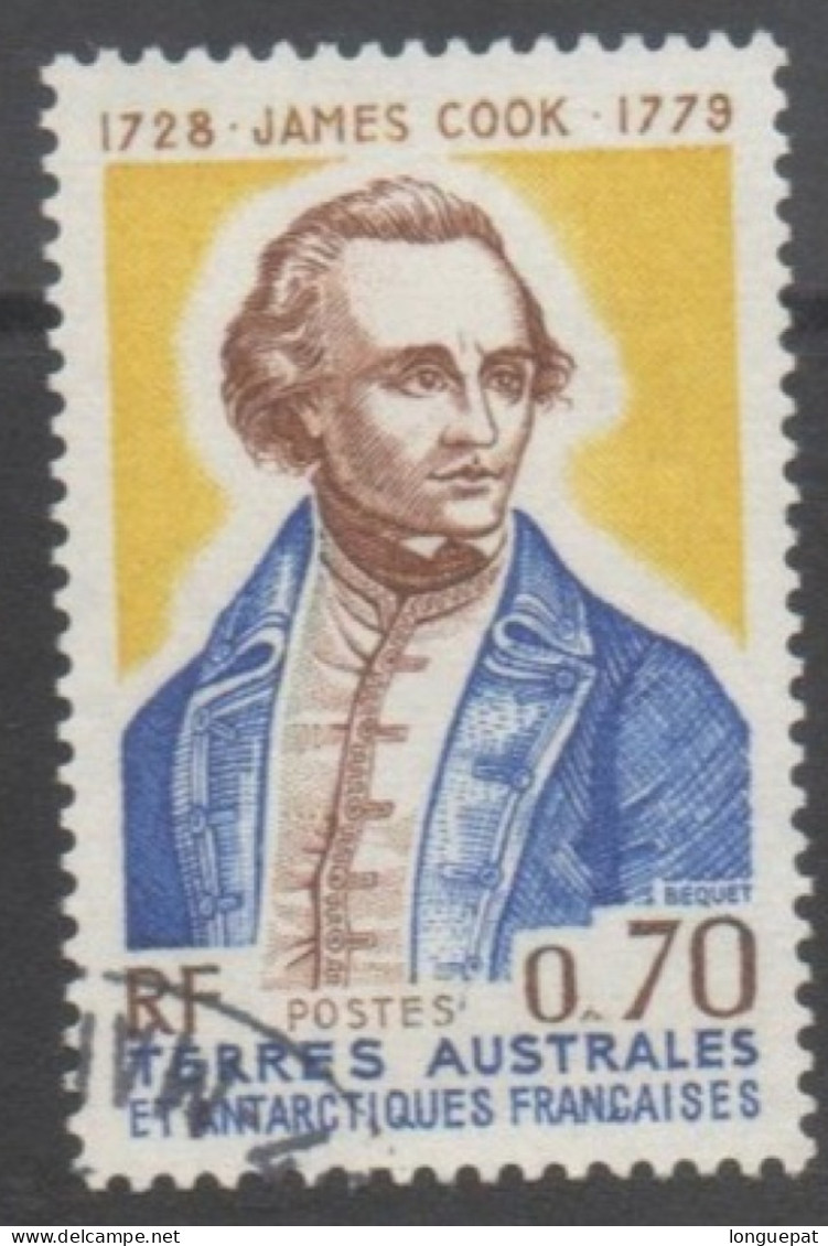 TERRES AUSTRALES Et ANTARCTIQUES Fçaises :  Portrait De James COOK -Bicentenaire De Son Passage En Océan Antarctique - Used Stamps