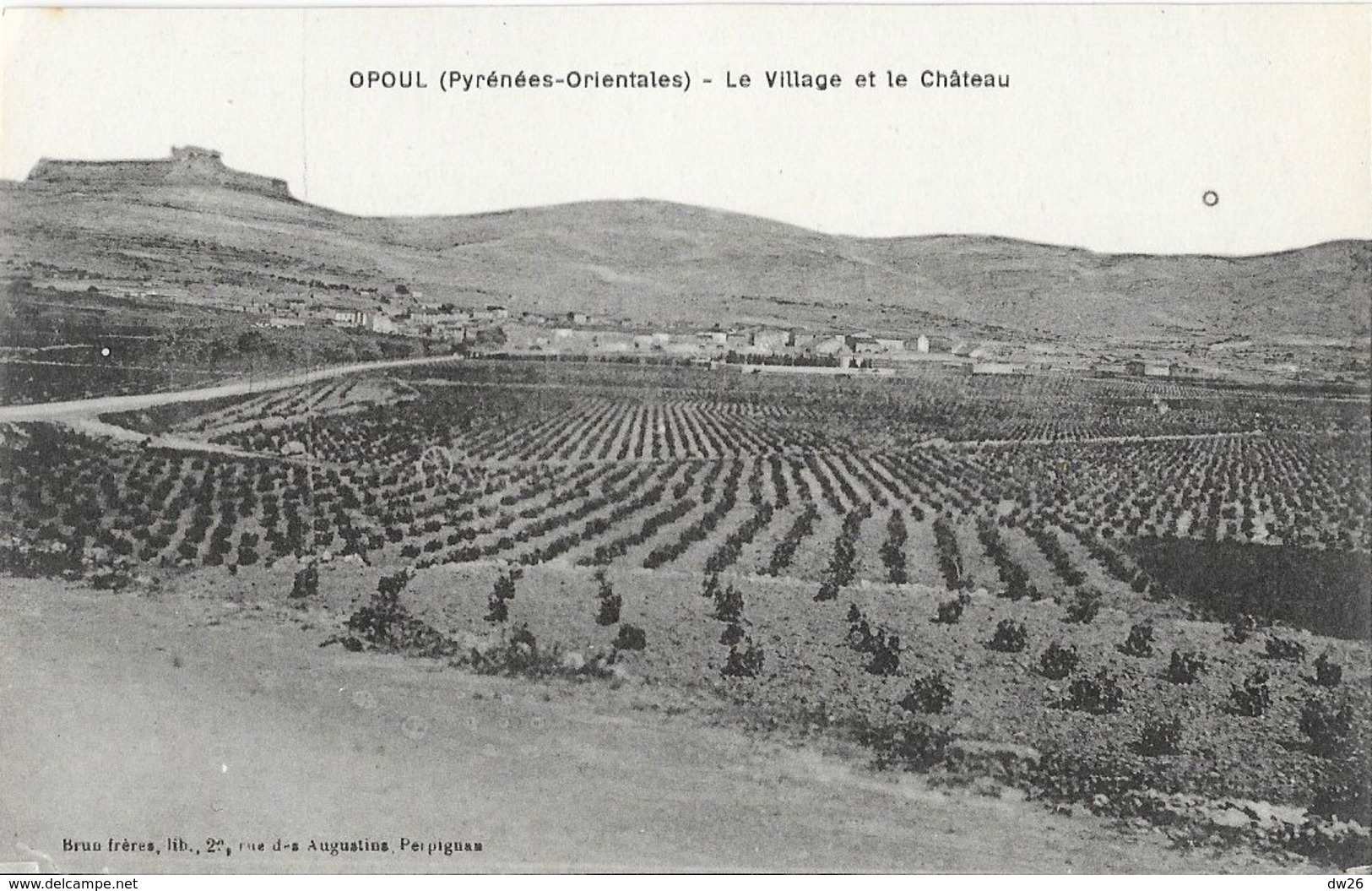 Opoul (Pyrénées Orientales) - Le Village Et Le Château - Edition Brun, Carte Non Circulée - Andere & Zonder Classificatie