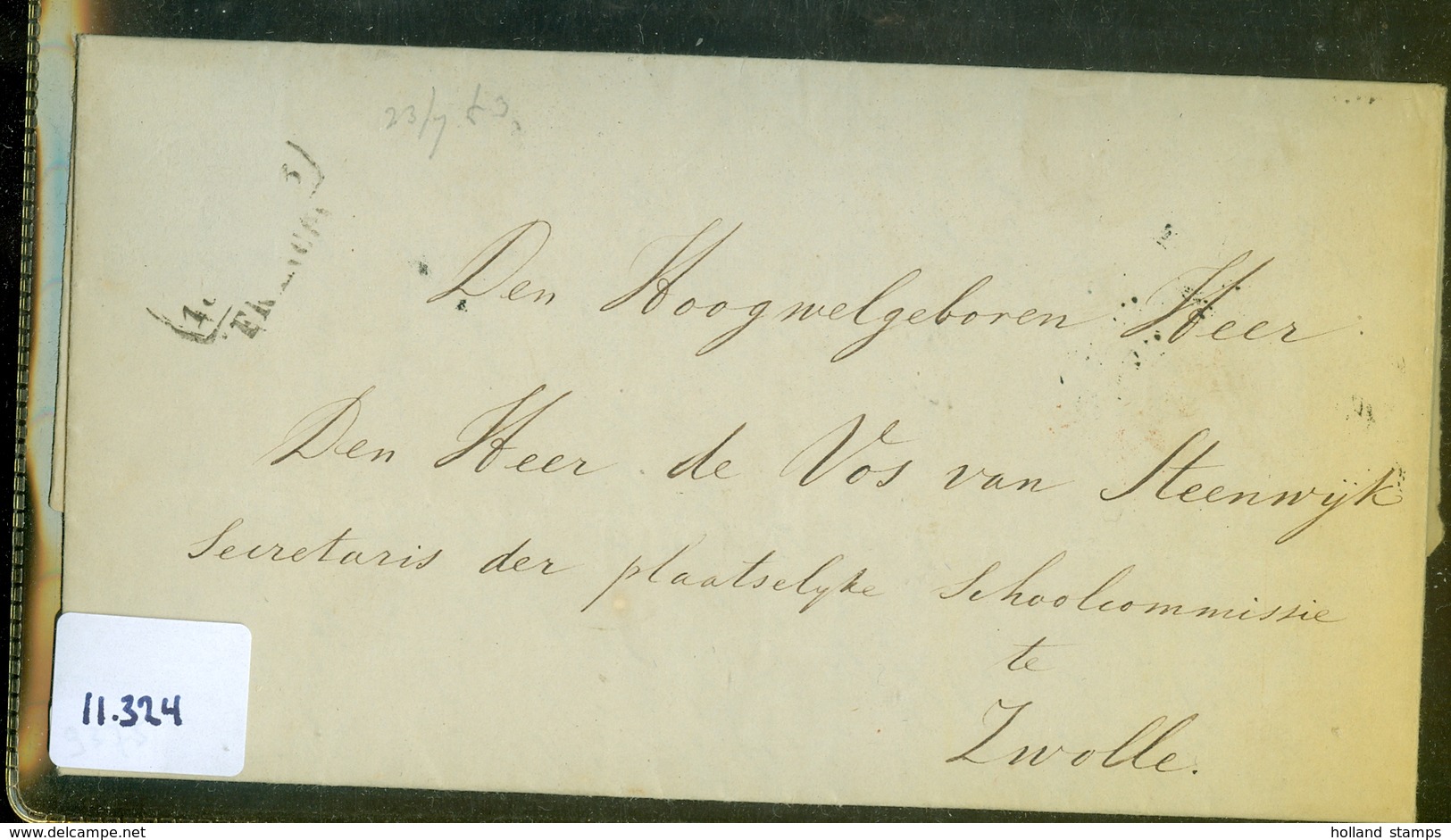 HANDGESCHREVEN BRIEF Uit 1853 Gelopen Van LANGSTEMPEL VAASSEN Naar ZWOLLE   (11.324) - Covers & Documents