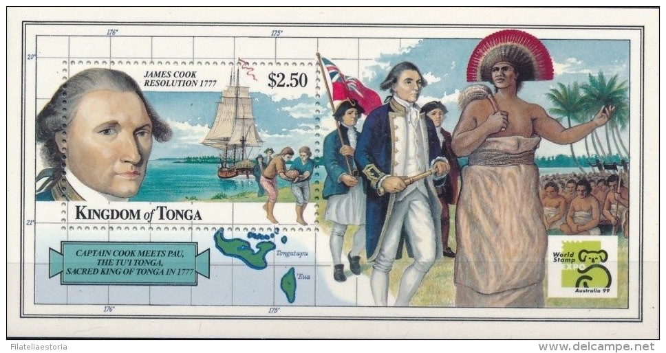 Tonga 1999 - MNH ** - James Cook - Bateaux - Michel Nr. Bloc 34 (tga026) - Tonga (1970-...)