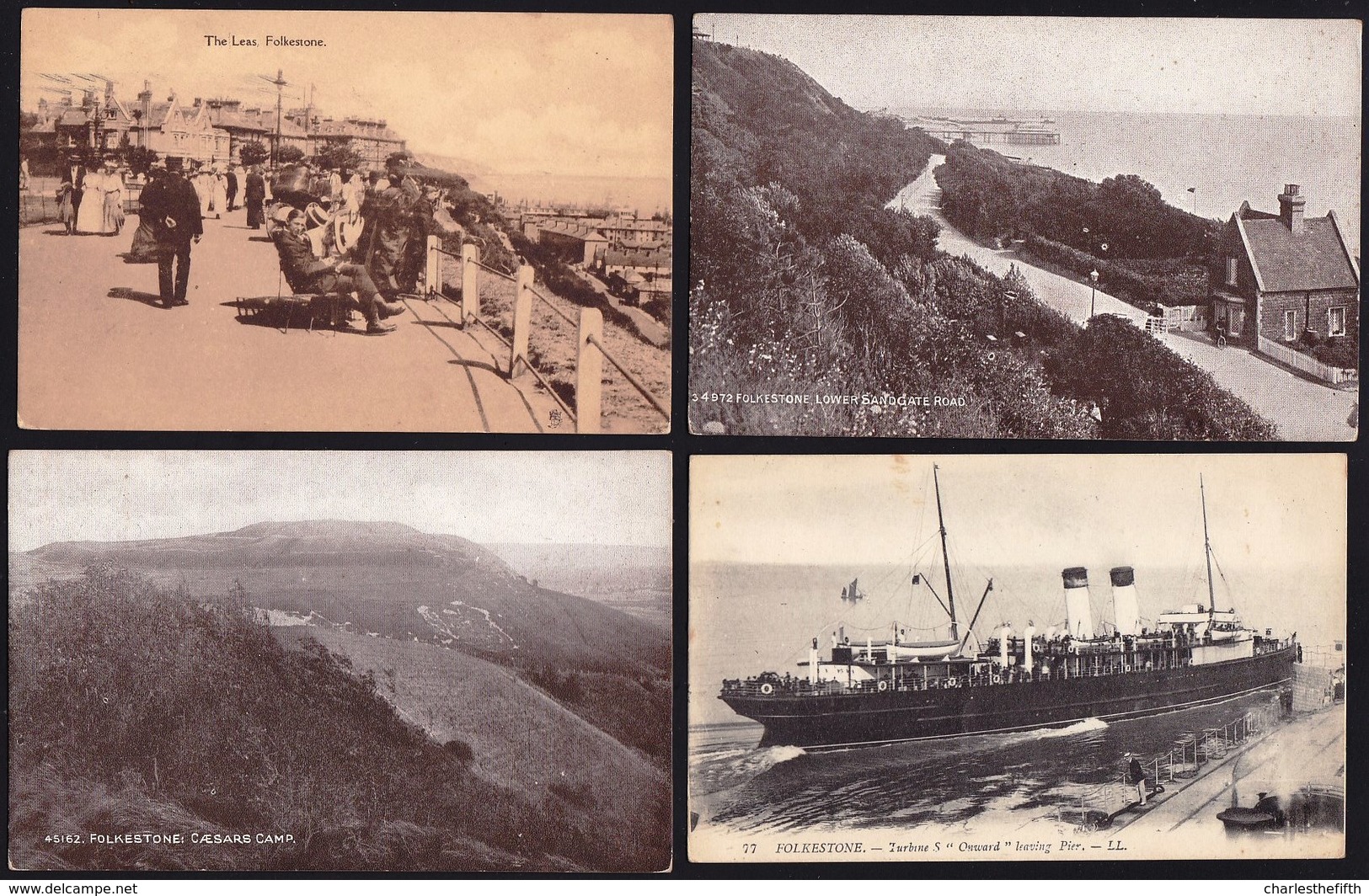 FOLKESTONE 4 OLD CARDS - Good Condition - Folkestone