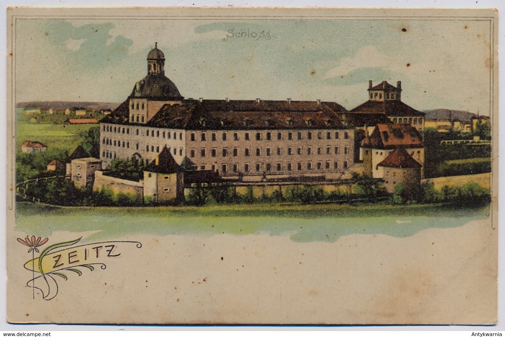 Lithographie Zeitz Schloss About 1900y.  E834 - Zeitz